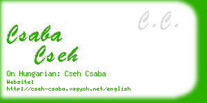 csaba cseh business card